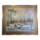 Tableau ancien , paysage sous la neige , signé Fallet 1967