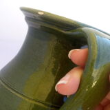 Green ceramic pitcher