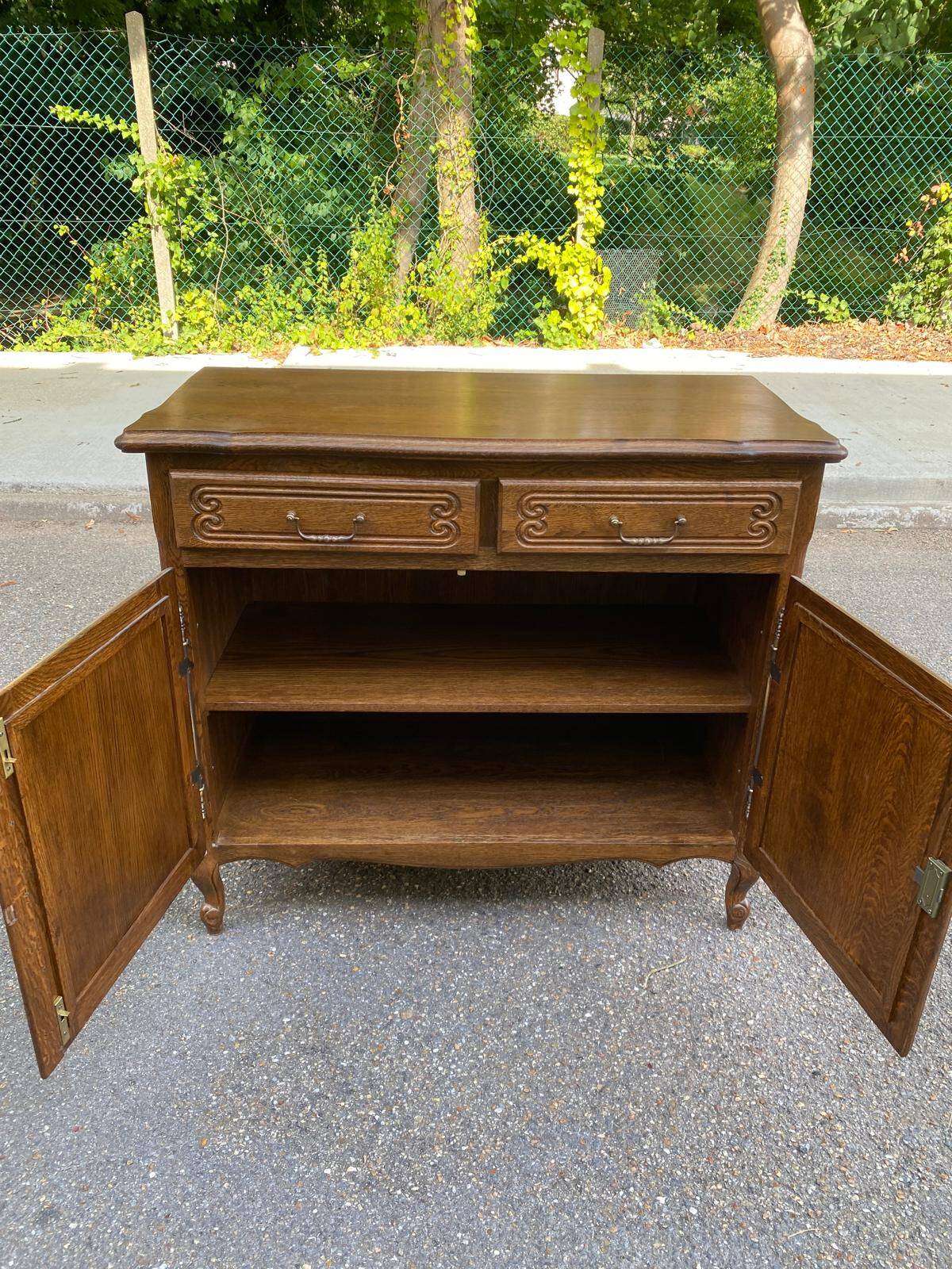 Louis XV sideboard in solid wood with 2 doors, 20th century