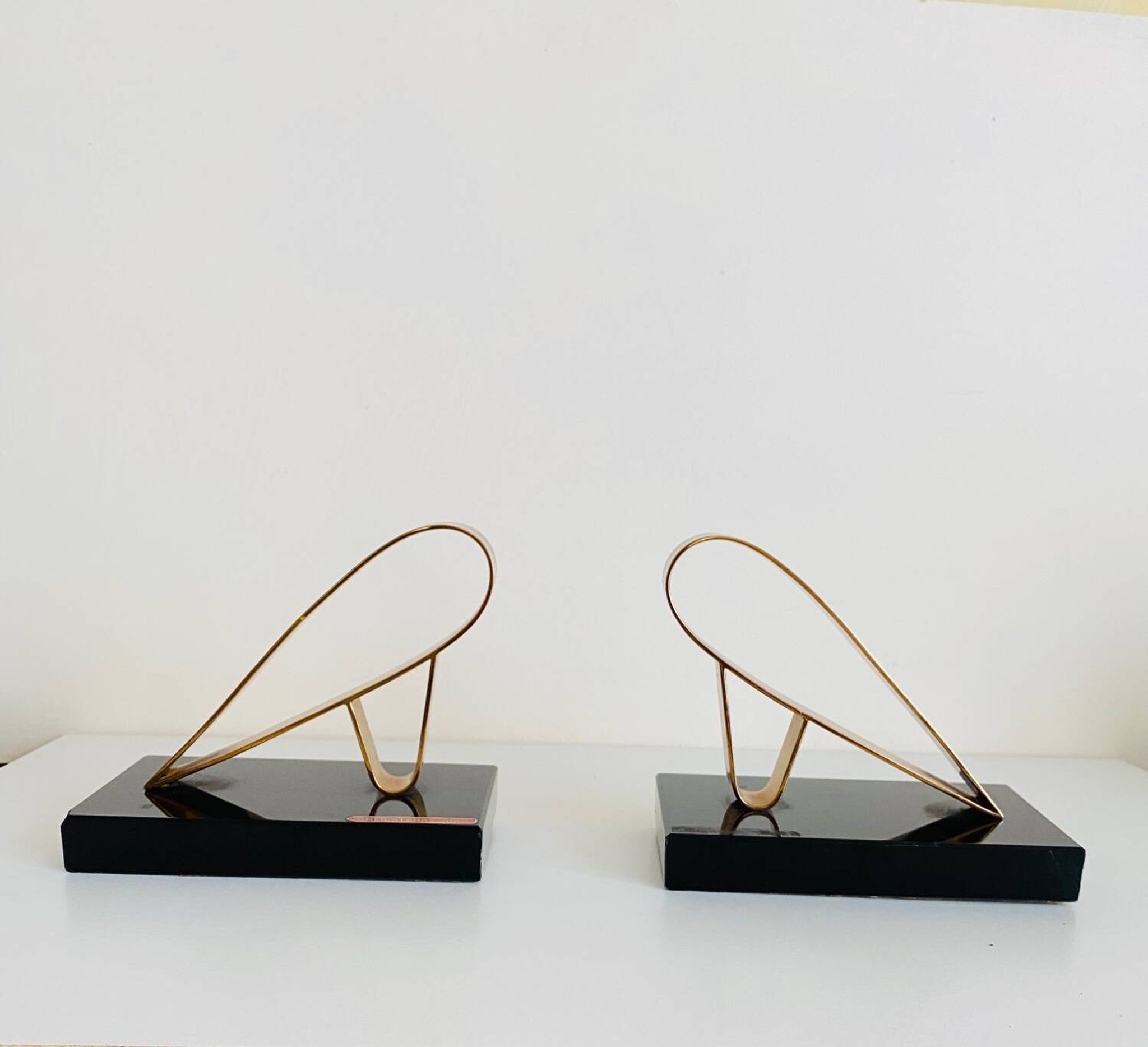 Paire de serre-livres Art Déco - Gold Starry, XXème