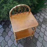 Nightstand wood and rattan