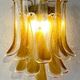 Pair of Murano smoked glass wall lights - cognac