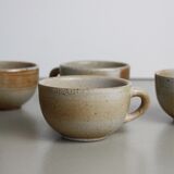 Set of 8 sandstone cups with saucers Sandstone of the Marais