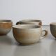Set of 8 sandstone cups with saucers Sandstone of the Marais
