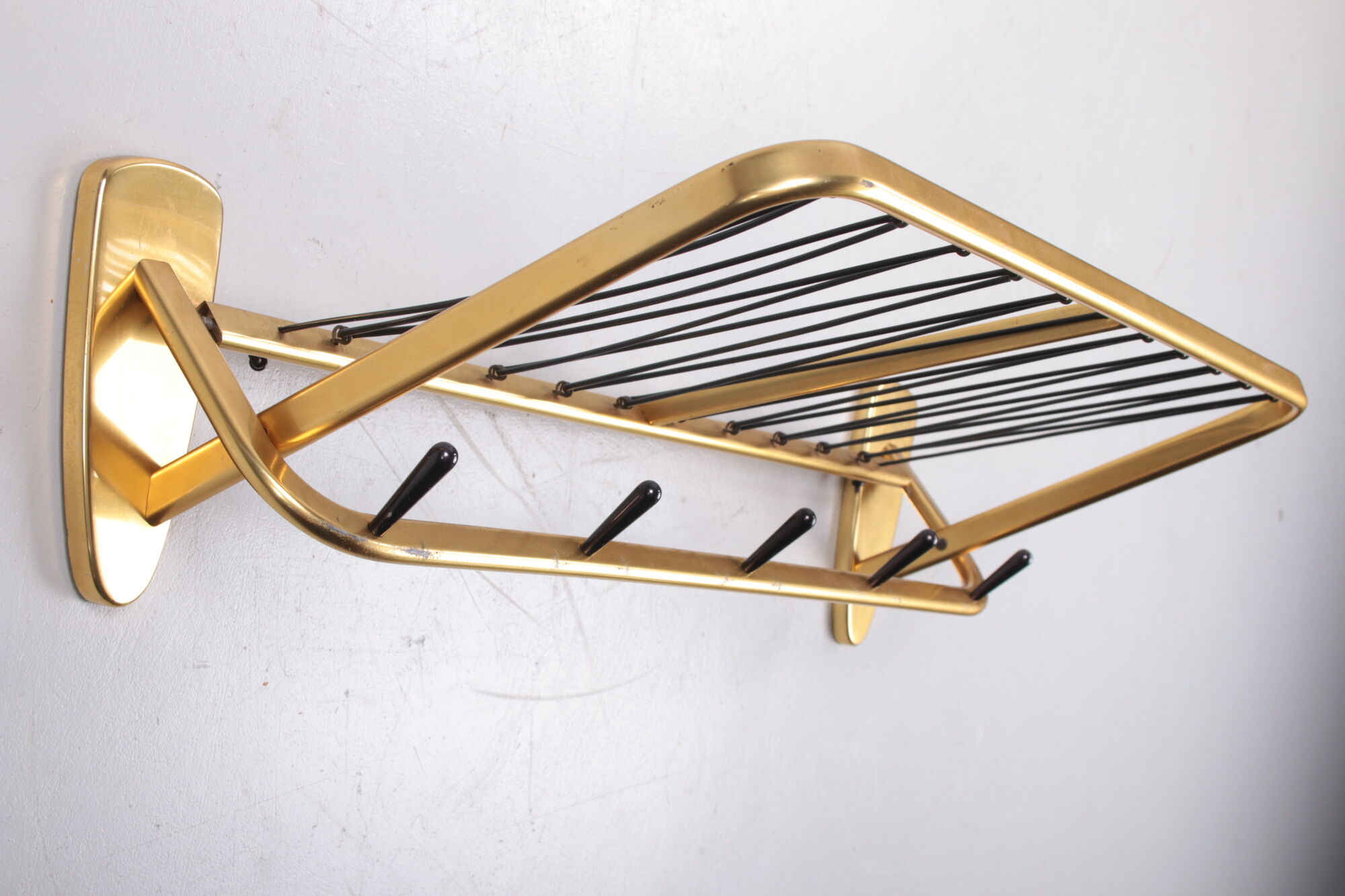 Wall coat rack Hollywood Regency style 1960s
