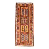 5x12 Soft Red and Orange Anatolian Kilim Rug, Wool Kilim Carpet, 139x377Cm