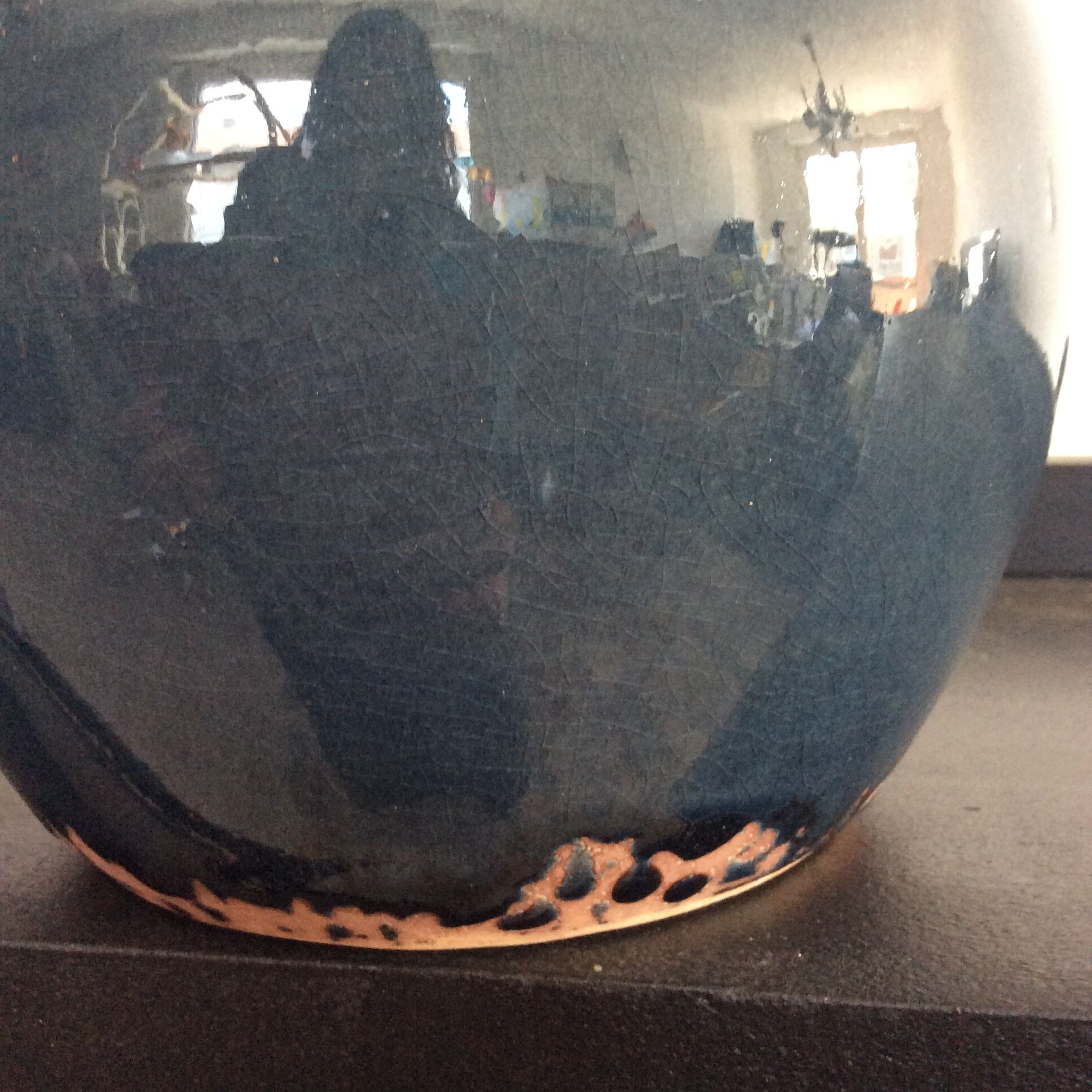 Vintage enamelled ceramic vase