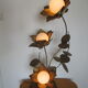 Golden metal brass flower lamp