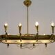 Chandelier en laiton italien à 12 lumières d'après Pietro Chiesa Fontana Arte