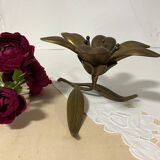 Vintage brass metal ashtray flower