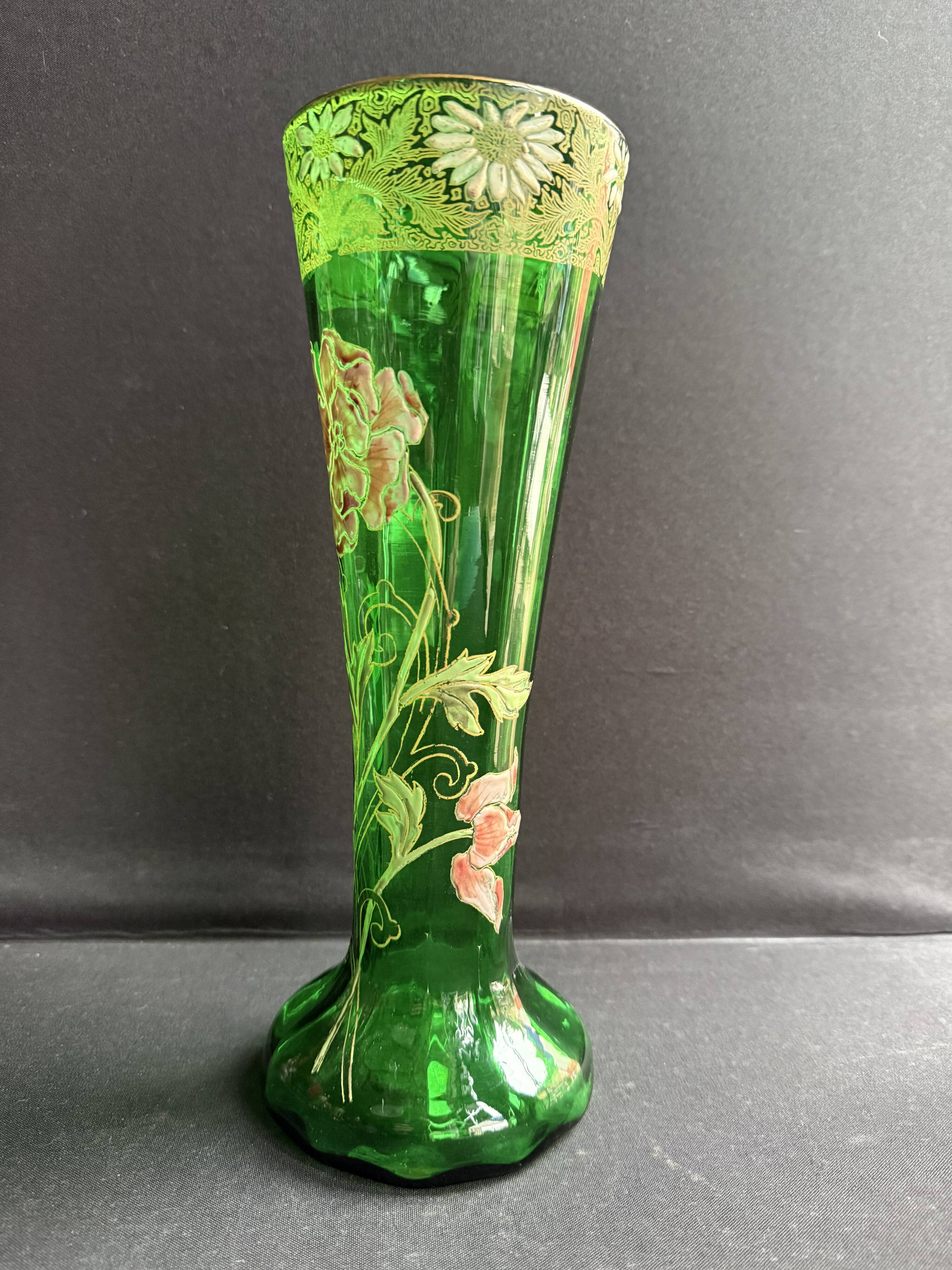 Vase émaillé – Cornet Printemps – F. T. Legras (1839-1916)