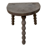 Turned wood tripod stool