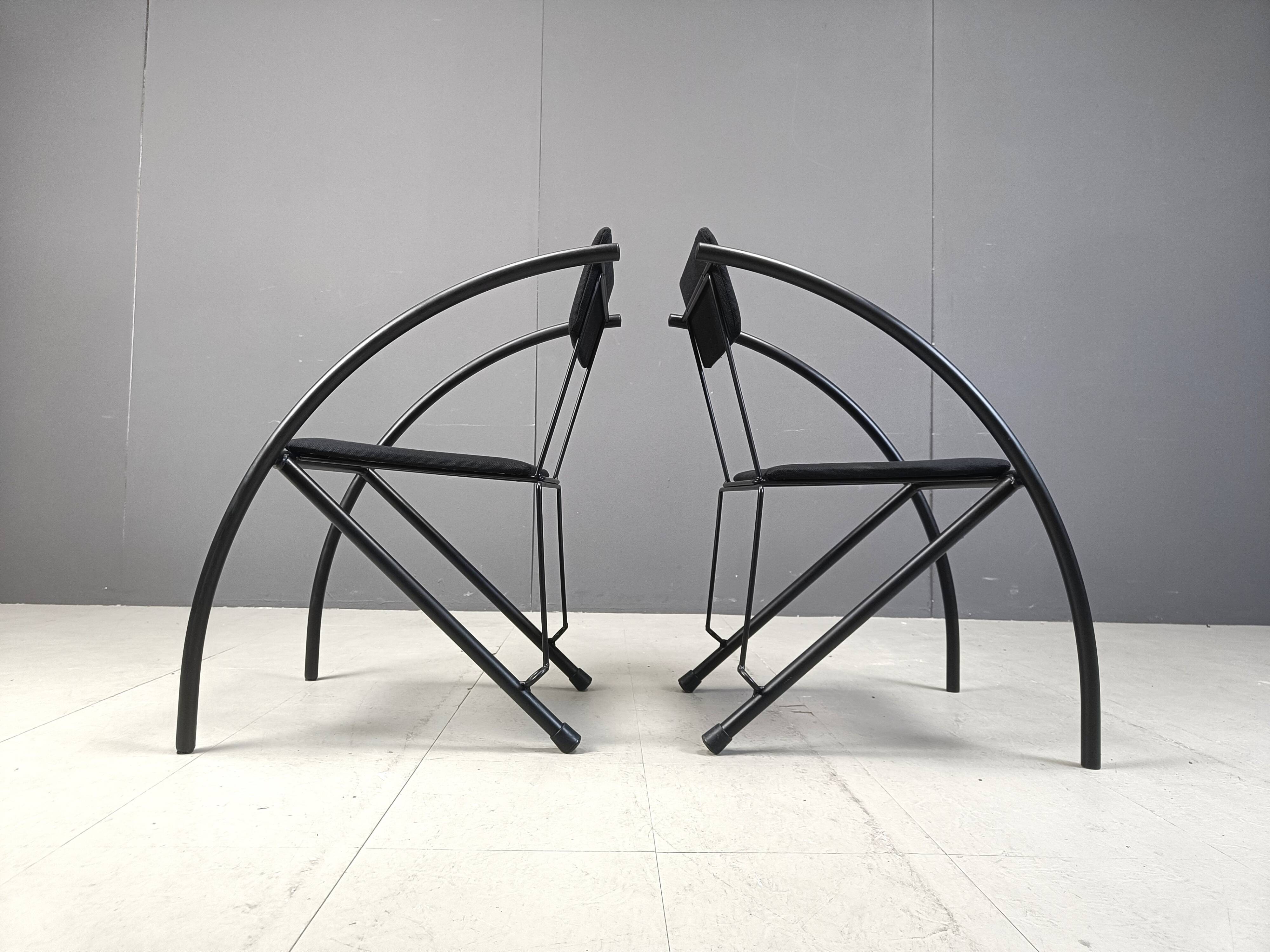 Set of 6 Post modern dining chairs, 1980s