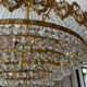 Lustre cascade en bronze et pampilles de cristal