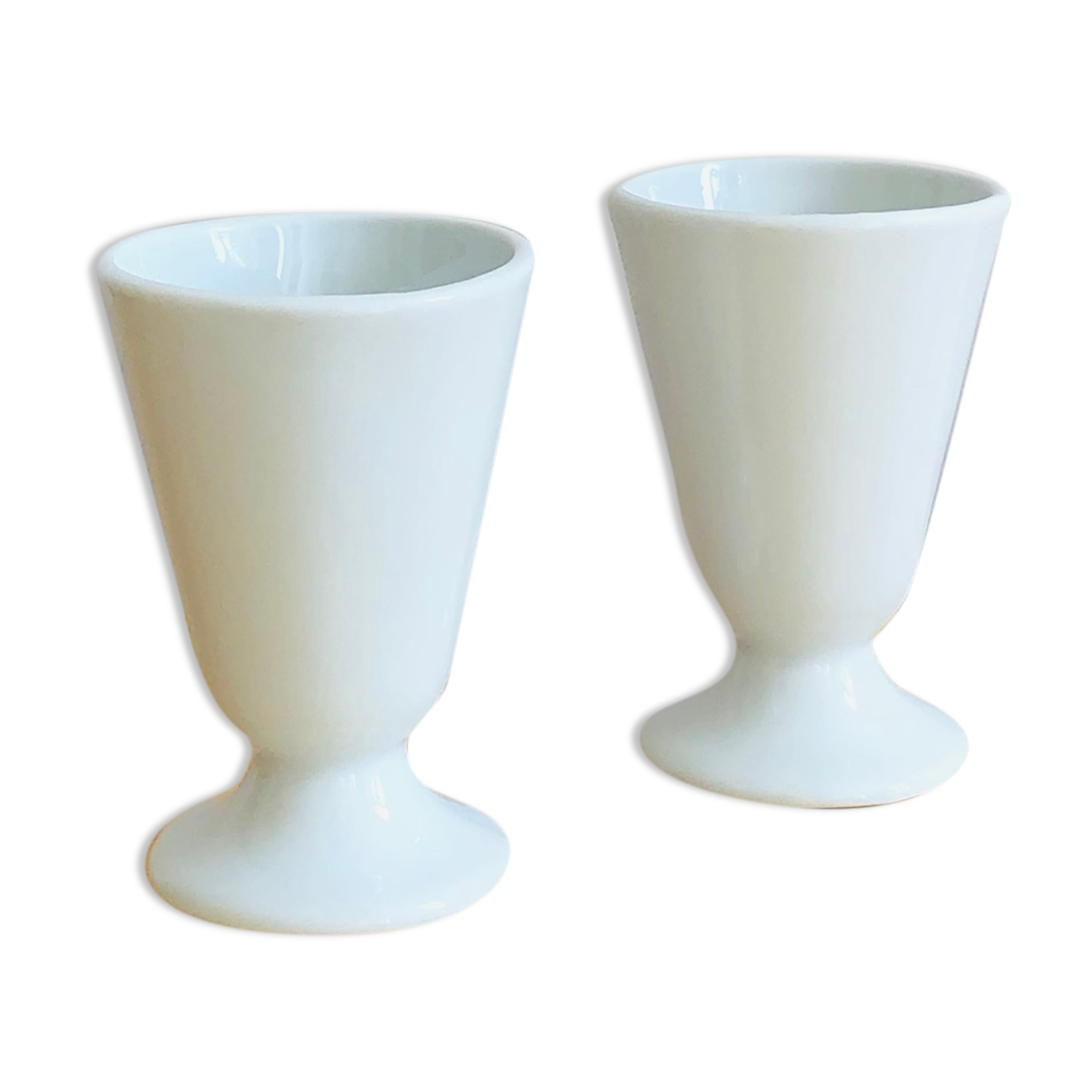 Pair of Limoges porcelain mazagrans