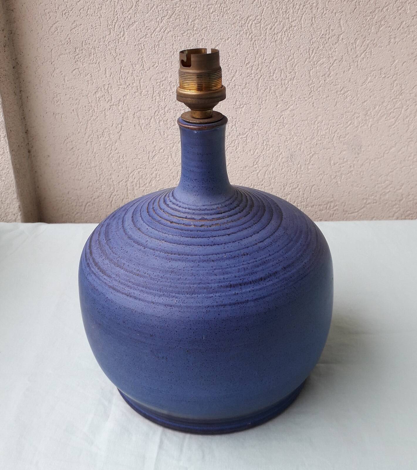 Blue ceramic lamp base Ludovic