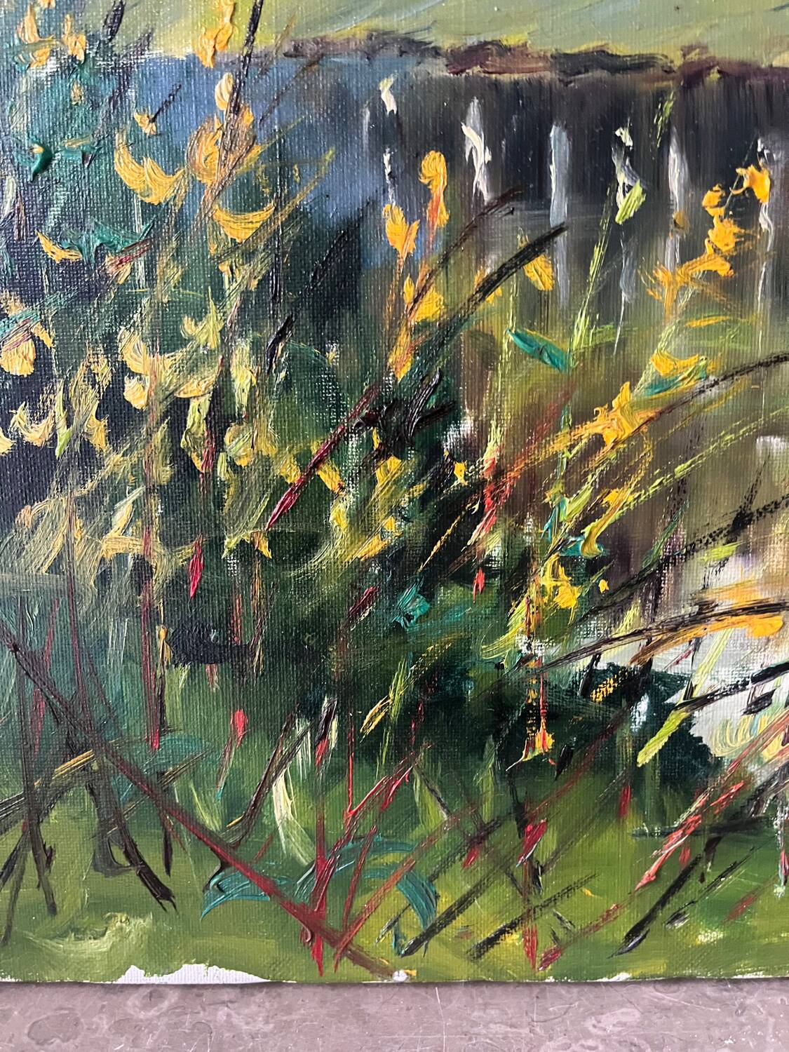 The Eure in Criqueboeuf, oil on canvas signed Quesney, 2000