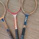 Series of 3 wooden tennis rackets 70s