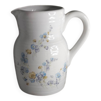 Flowered porcelain pitcher