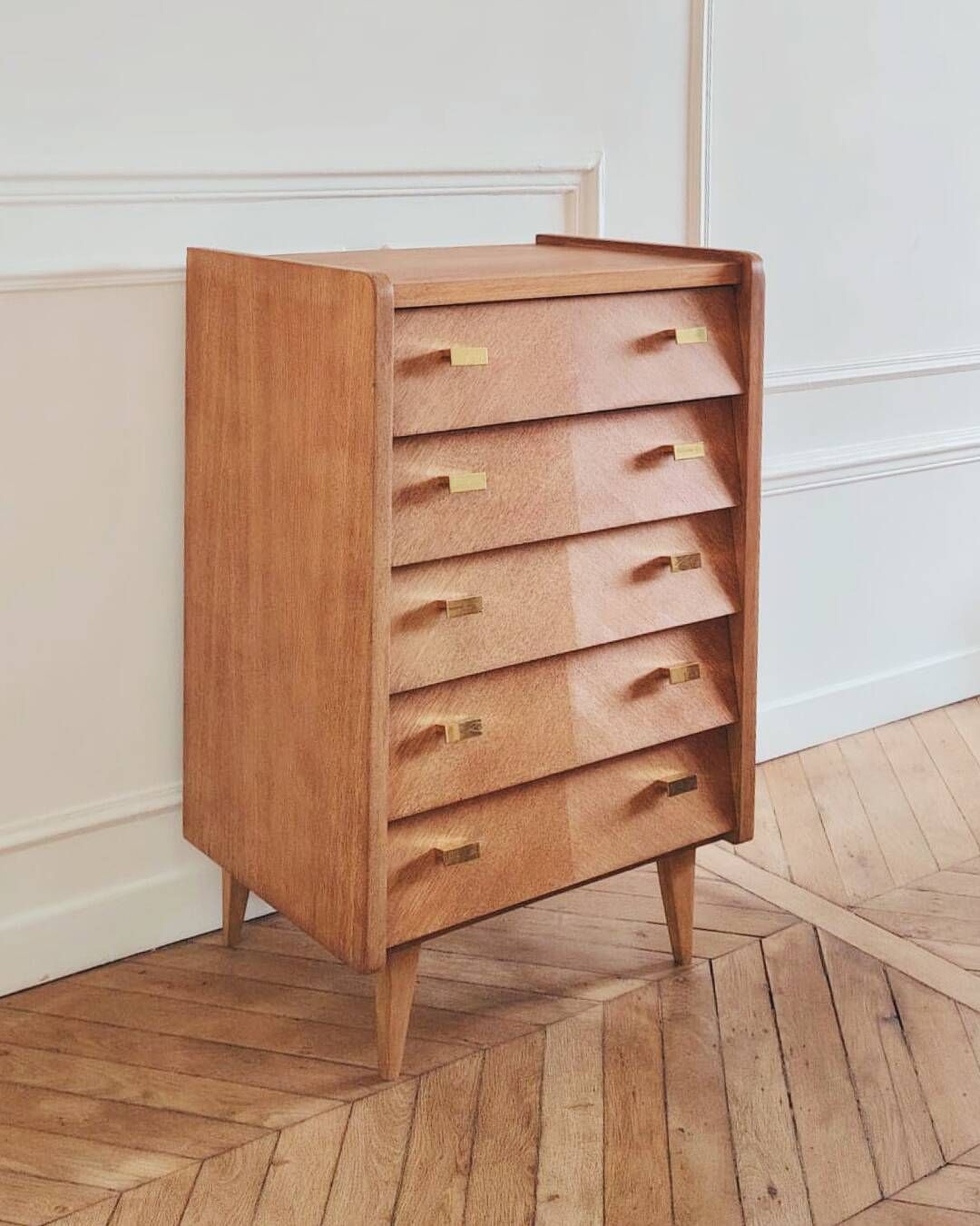 Renovated vintage chest of drawers, Scandinavian style, 1950s-60s.