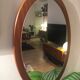 Mirror Scandinavian teak oval 36x57cm