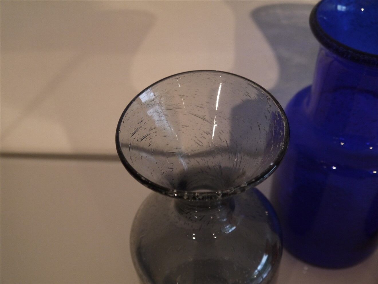 Series of 3 vintage glass vases by Erik Hoglund