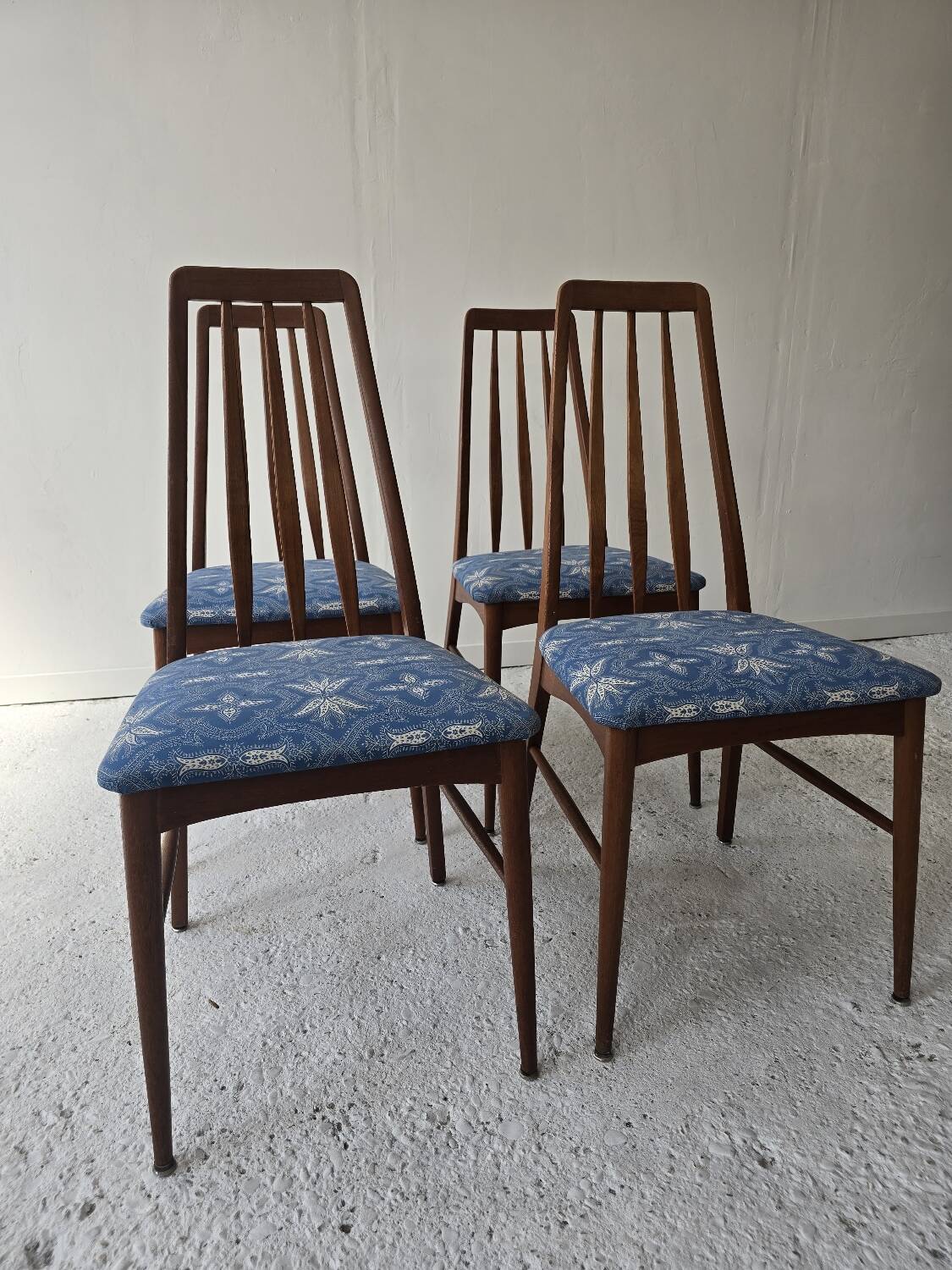 Set of 4 "Eva" chairs in teak by Niels Koefoed – Denmark – 1960s