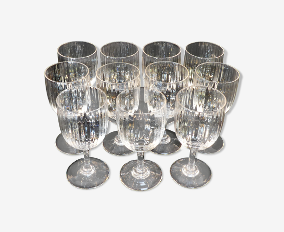 11 anciens verres a vin en verre soufflé vers 1900