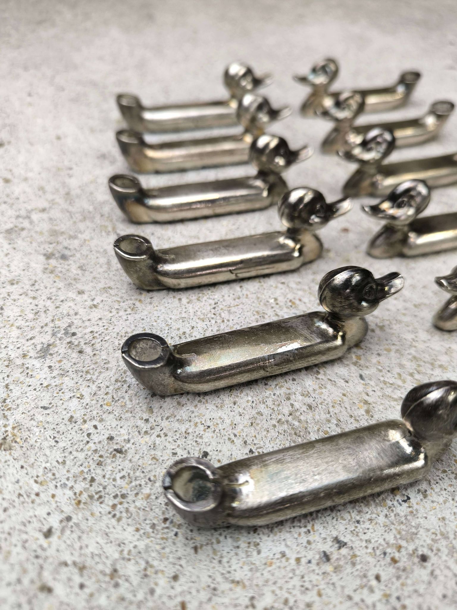 Set of 12 vintage knife rests, place card holders.