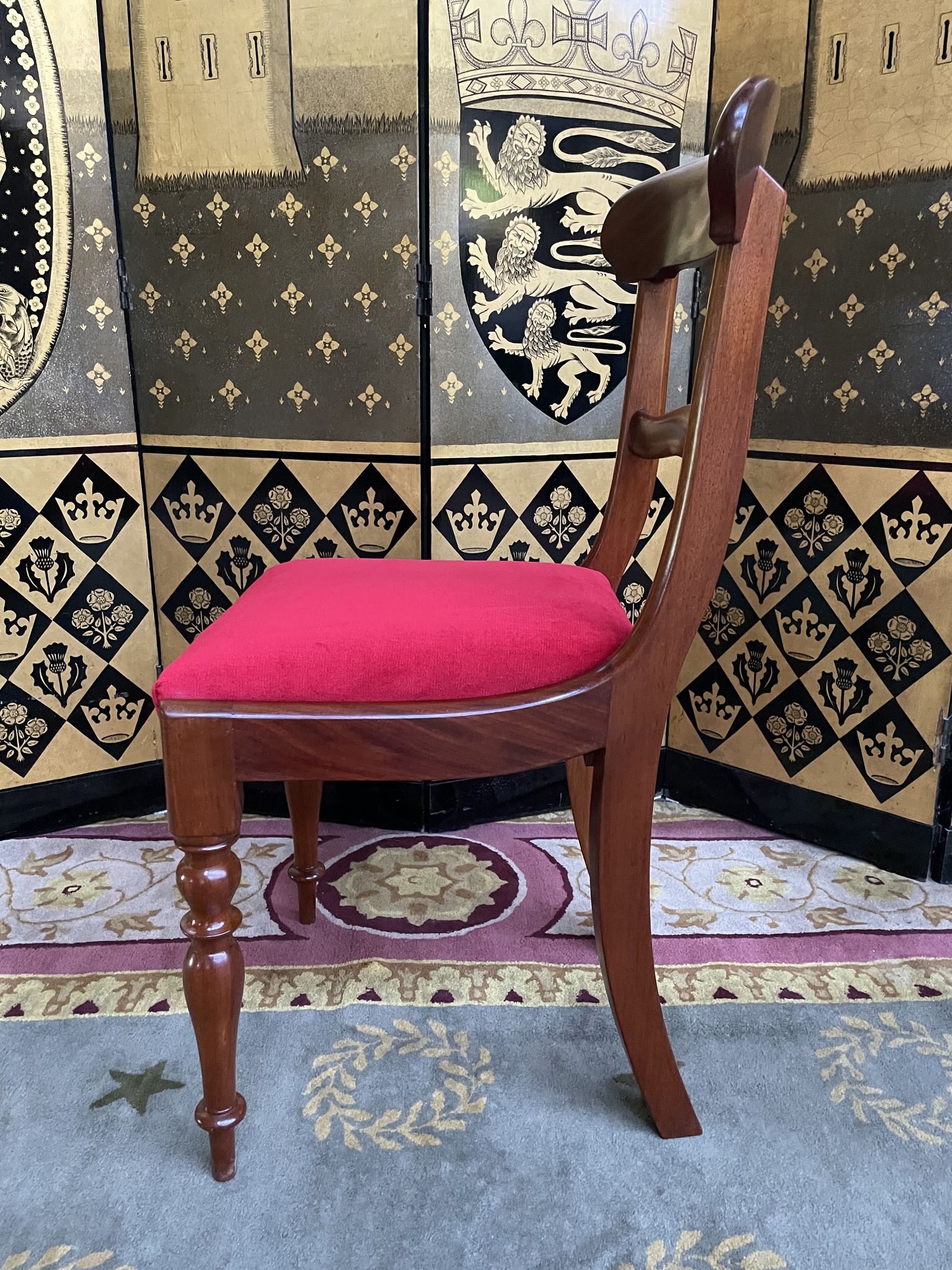 Suite of 6 english mahogany chairs 19th restored