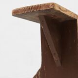 Rustic wooden bench in with brown painted feet, France ca. 1890
