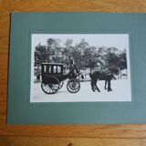 Old photograph 1900 stagecoach, horses and coachman State Railways