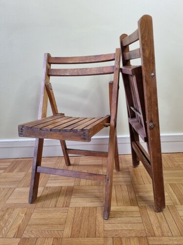 Paire de chaises d'enfant pliantes, années 60-70