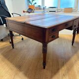 Double-sided oak desk – 19th century – Clichy Carpentry