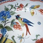 Assiette décorative oiseau et cornes d’abondance en céramique