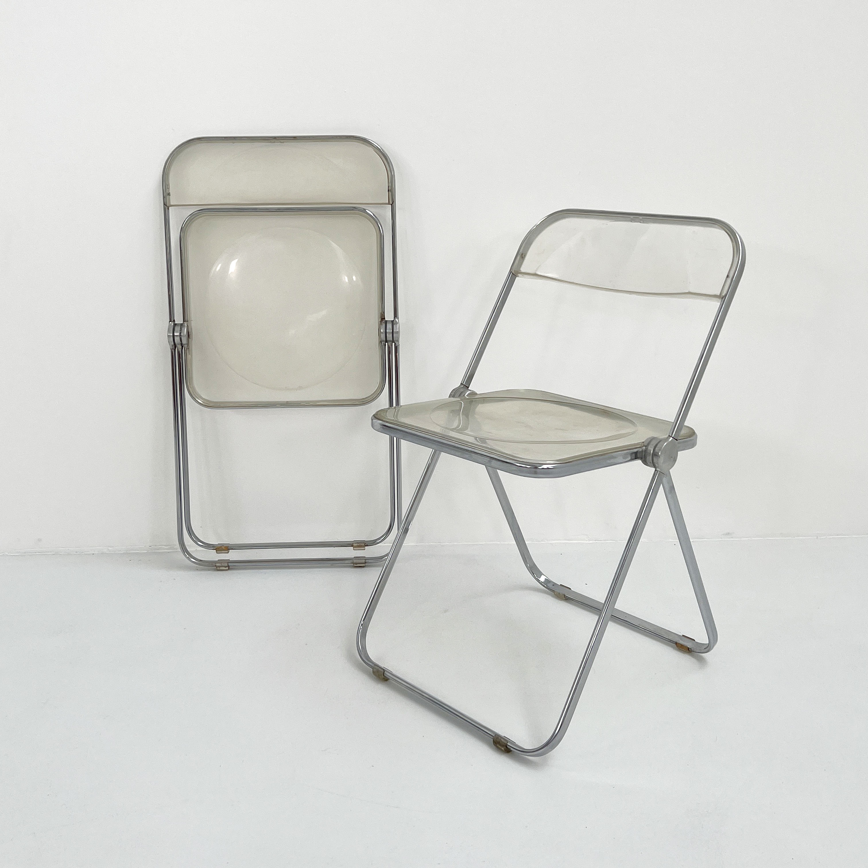 Chaise Plia transparente par Giancarlo Piretti pour Castelli, 1960