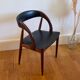 Chaise danoise vintage en teck et skaï