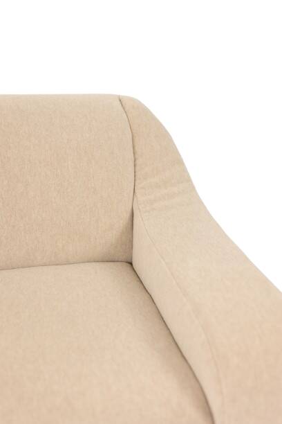A pair of large and comfortable beige fabric armchairs. Contemporary.