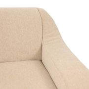 A pair of large and comfortable beige fabric armchairs. Contemporary.