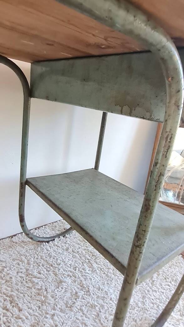 Wood and metal desk circa the 1950s.