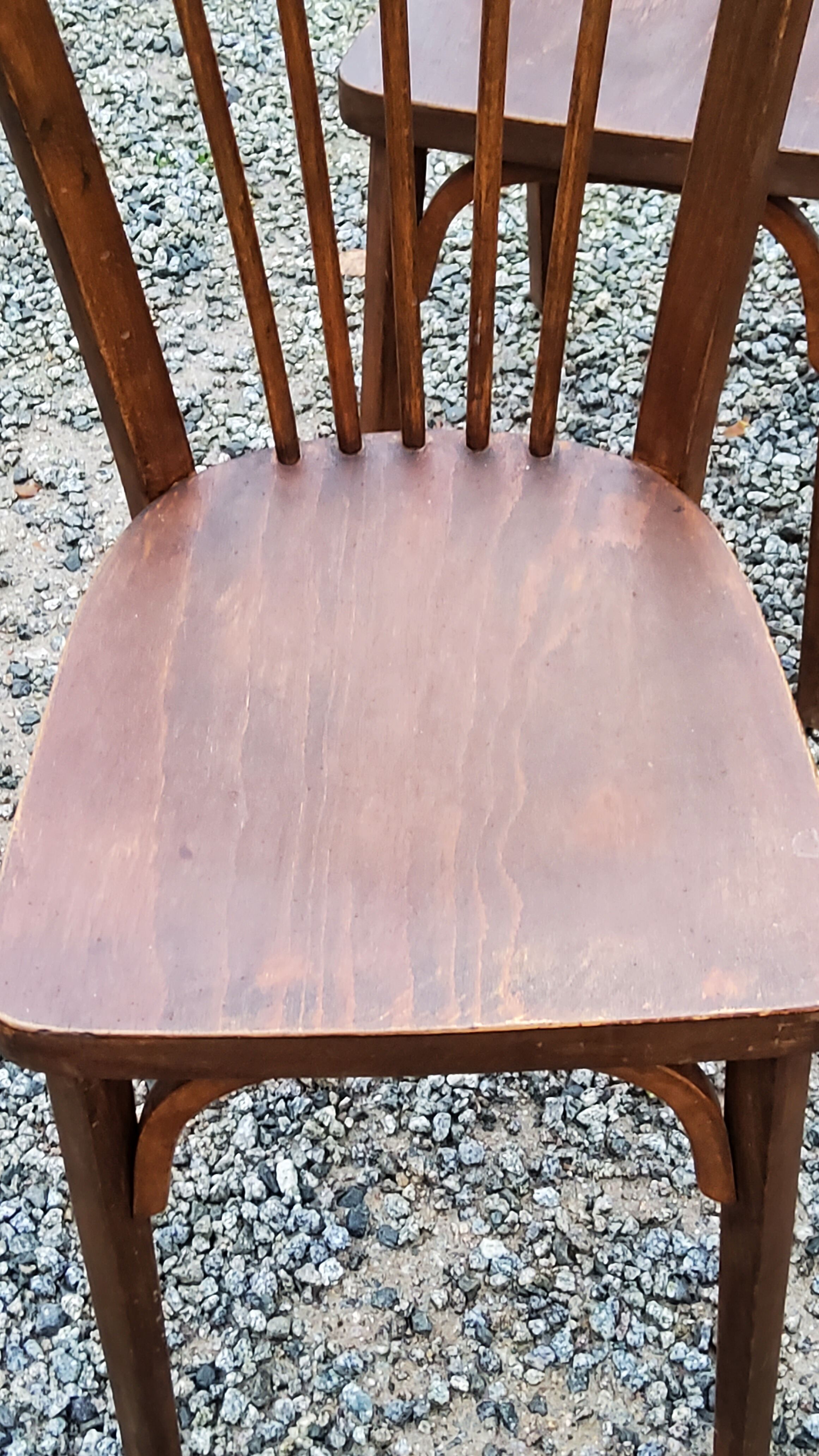 Set of 4 Baumann bistro chairs from the 50s stamped