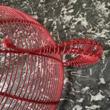 Red wired metal fruit basket