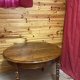 Table ronde style empire Louis Philippe en bois de merisier massif