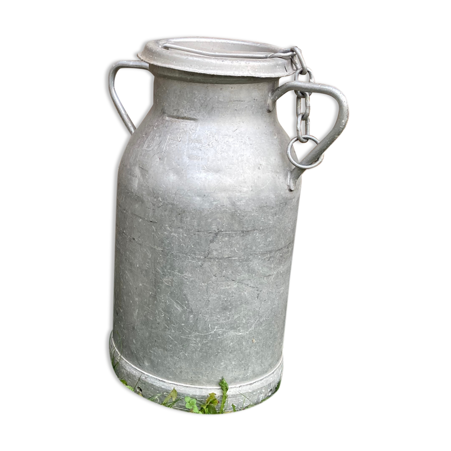 Paire de pots à lait de ferme bidons en aluminium