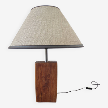 Table lamp with natural lampshade, 80's