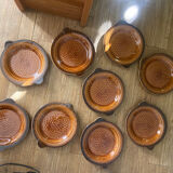 Series of 9 vintage Sarreguemines fish plates