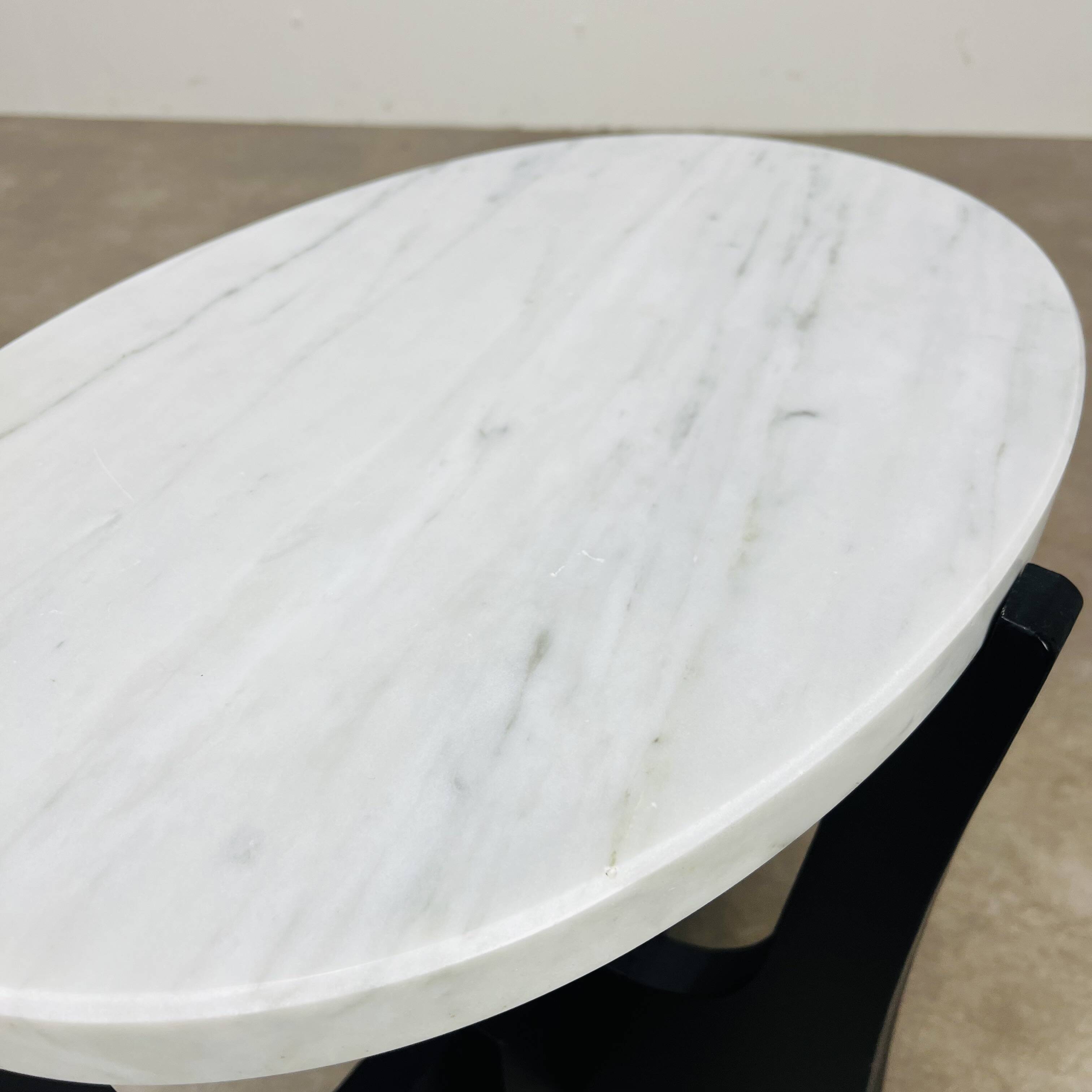 Scandinavian marble and wood side table from the 60s