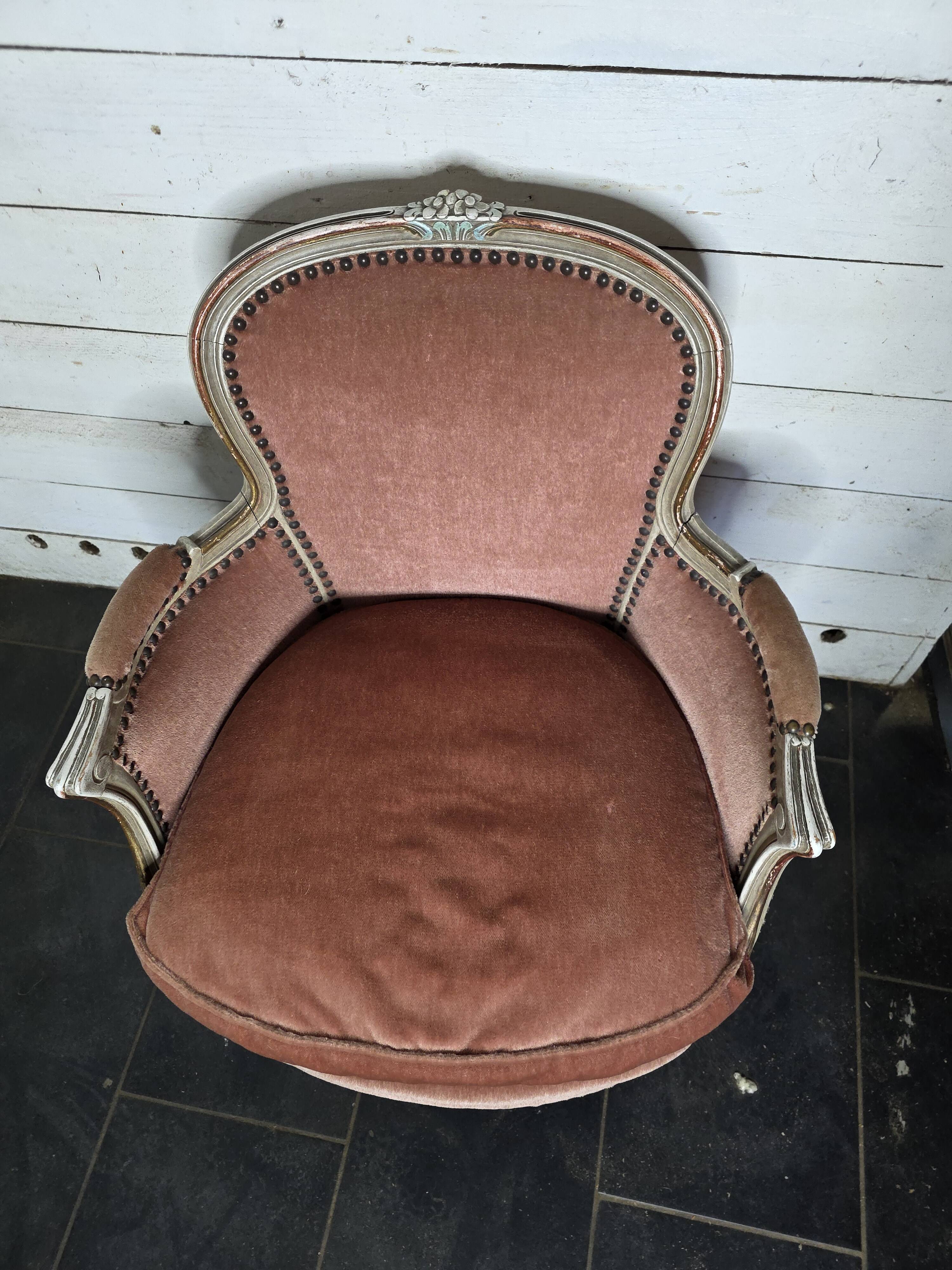 Louis XV style cabriolet armchair