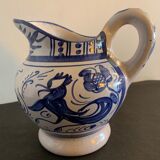 Domingo Punter blue ceramic pitcher, Teruel, 1960