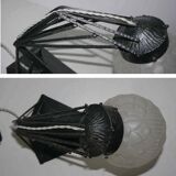 Lampe  fer forgé art déco